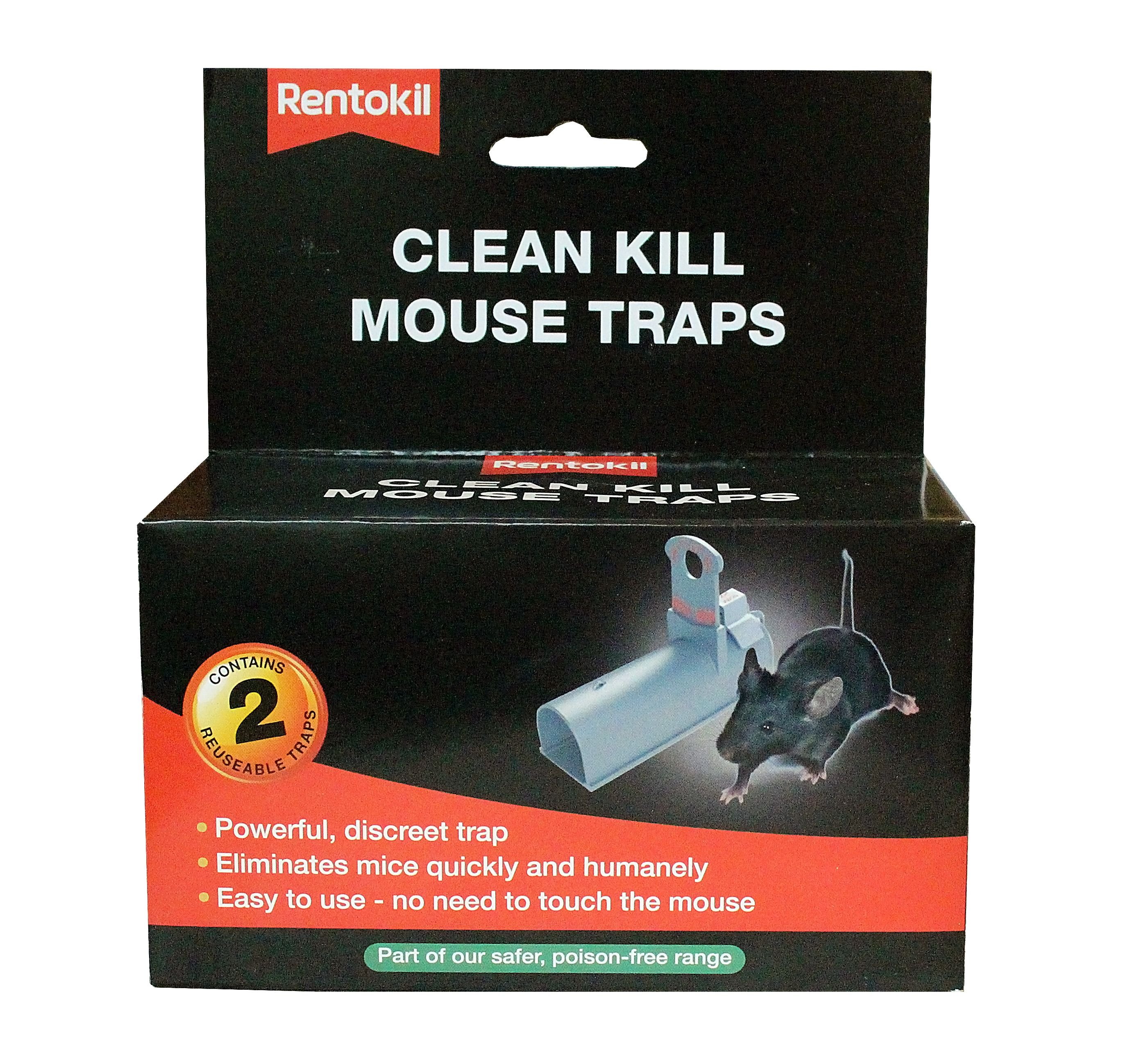 RENTOKIL CLEAN KILL MOUSE TRAP TWIN PAK