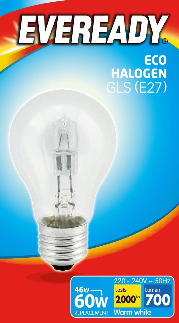 EVEREADY 48W (60W) E27 HALOGEN GLS LAMP