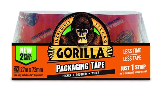 GORILLA PACKAGING TAPE REFILL PACK 2 X 27 MTR