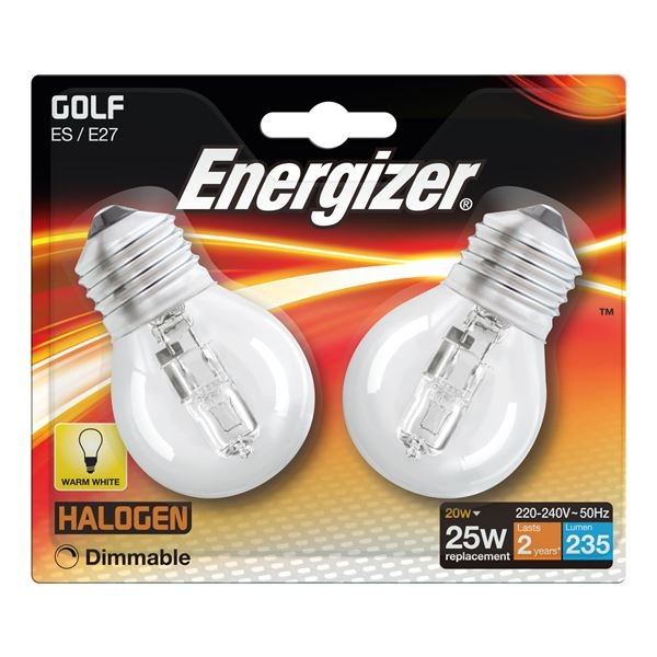 ENERGIZER ECO HALOGEN 20W (25W) E27 GOLF BALL LAMP CARD 2