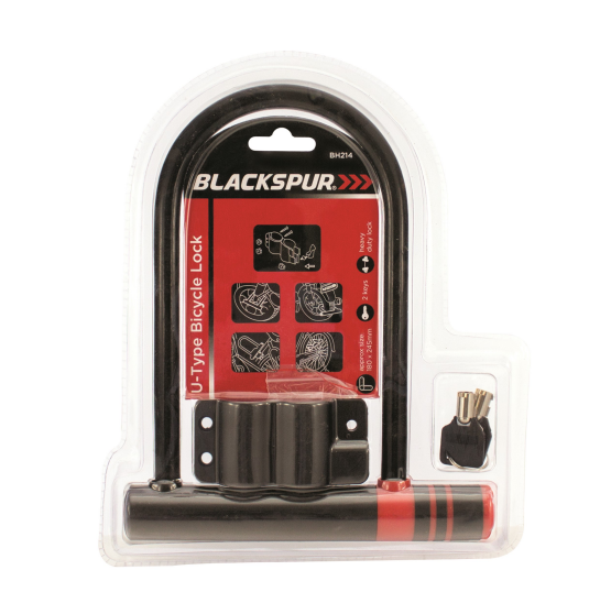 BLACKSPUR 190 X 240MM U-TYPE BICYCLE LOCK